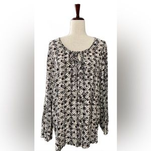 J. Jill  100% Rayon  Blouse Long Sleeve Size Large